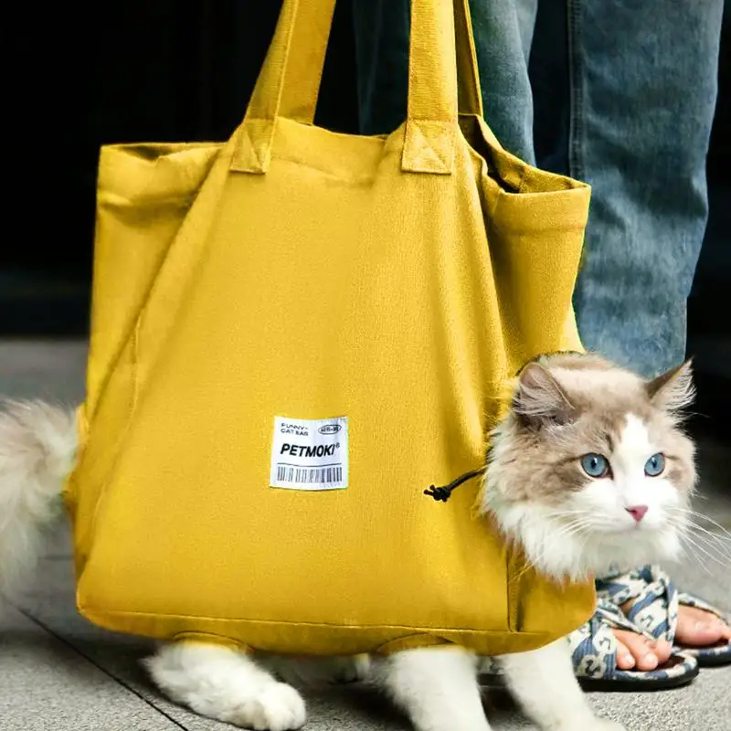 Pet Canvas Shoulder Carrying Bag Cat Carrier Small Pet Canvas Tote Pet Carrier For Small Dogs And Cats Small Animal side carrier