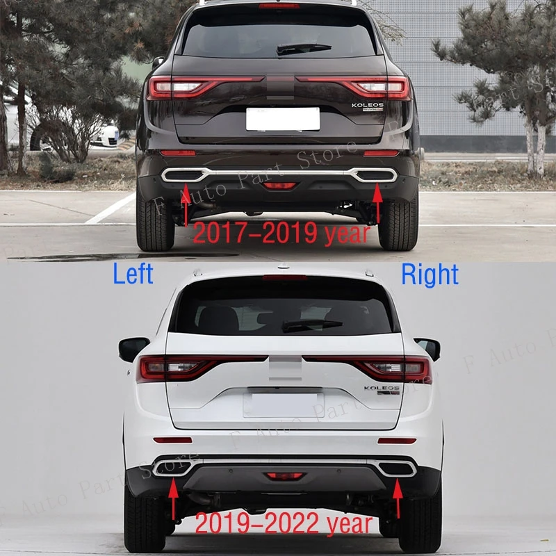 For Renault Koleos 2 II 2017 2018 2019 2020 2021 2022 Car Rear Bumper Tail Chrome Decorative Trim Cover Frame