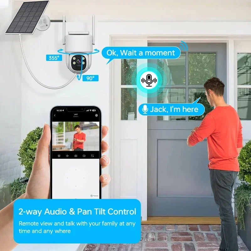 10.1 بوصة 4CH EseeCloud الشمسية اللاسلكية طقم NVR 4MP CCTV مراقبة نظام الكاميرا الأمنية الشمسية WIFI كاميرا طقم NVR