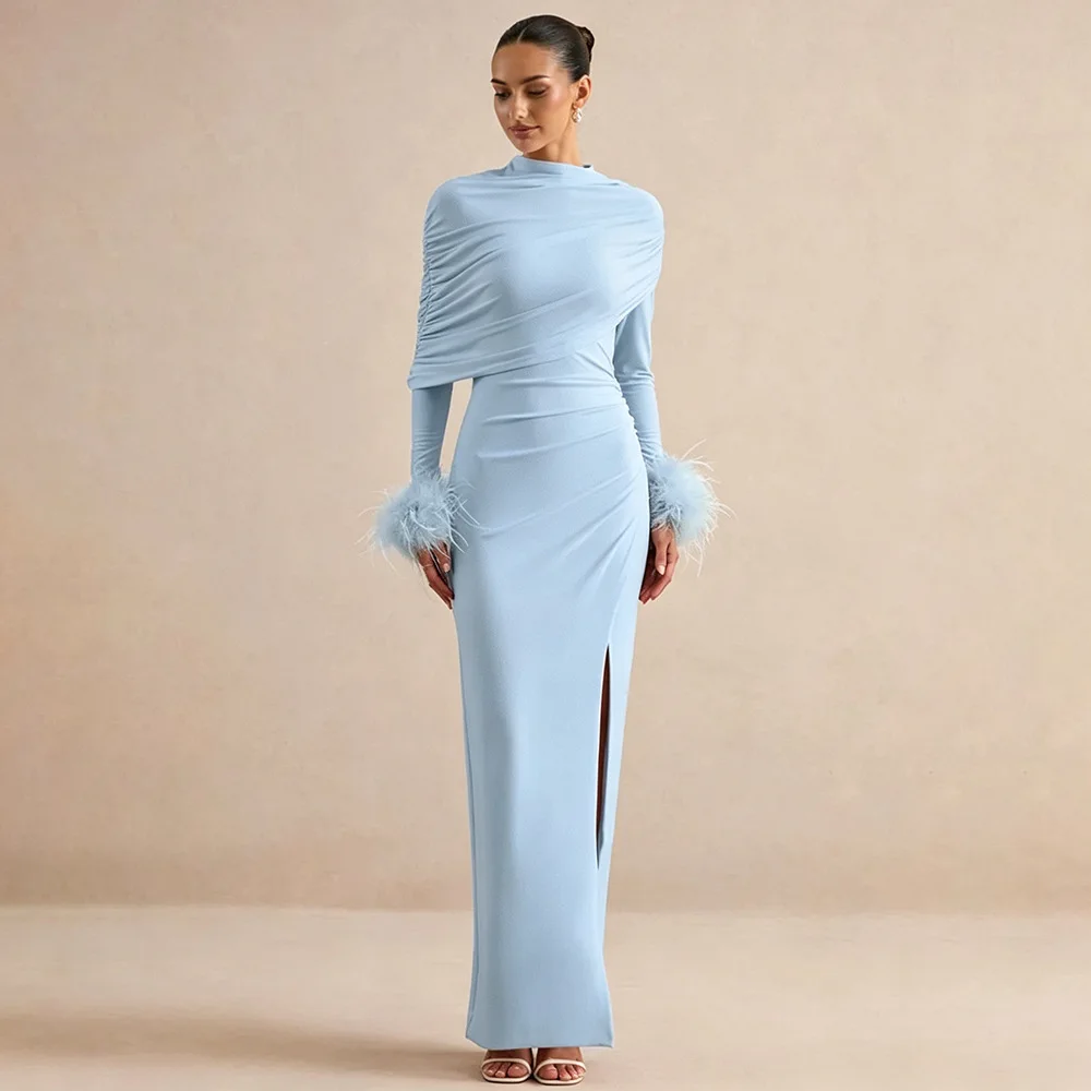 Fall. 2026: New Evening Gown. Collection Featuring Stiglich Designs, Including Addresses With Shawl Details, Feather Sleeves, An