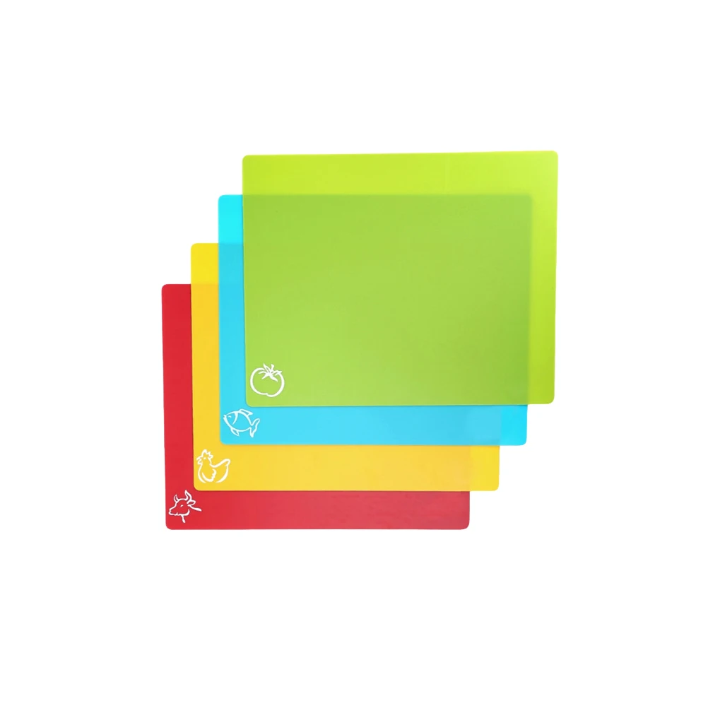 

4pcs Cutting Board Anti-slip Polypropylene Lightweight Kitchen Plastic chopping board set food grade flexible