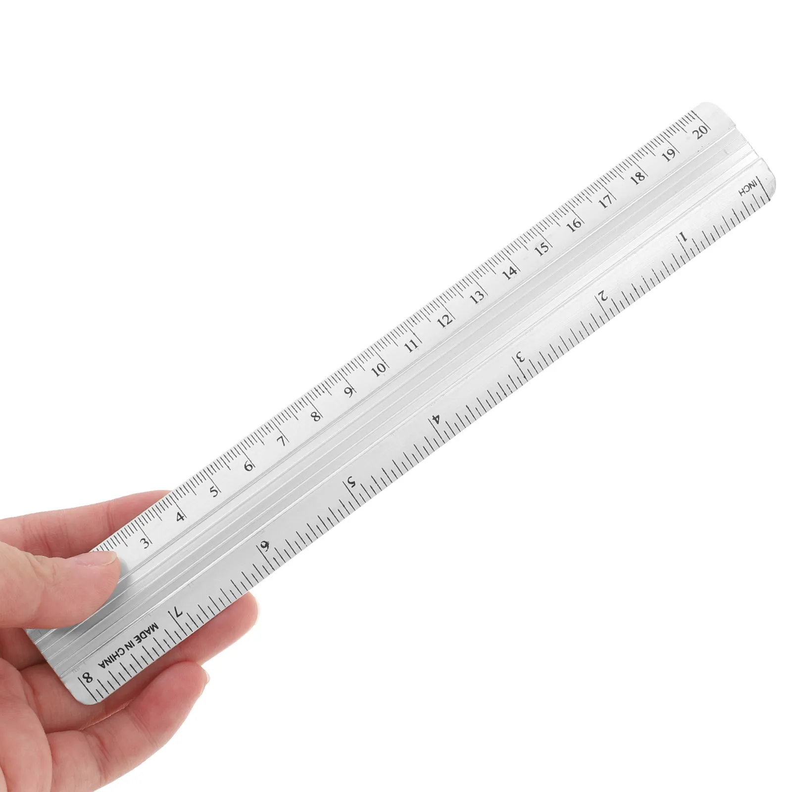 6Pcs Aluminum Alloy Straight Rulers Set Precision Measuring Tools for Drawing Carpentry Engineering School Office Use