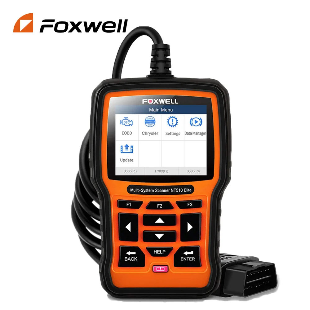 FOXWELL NT510 Elite OBD2 Scanner Full System Code Reader Active Test ECU Coding OBD OBD2 Car Diagnostic Tool Free Update