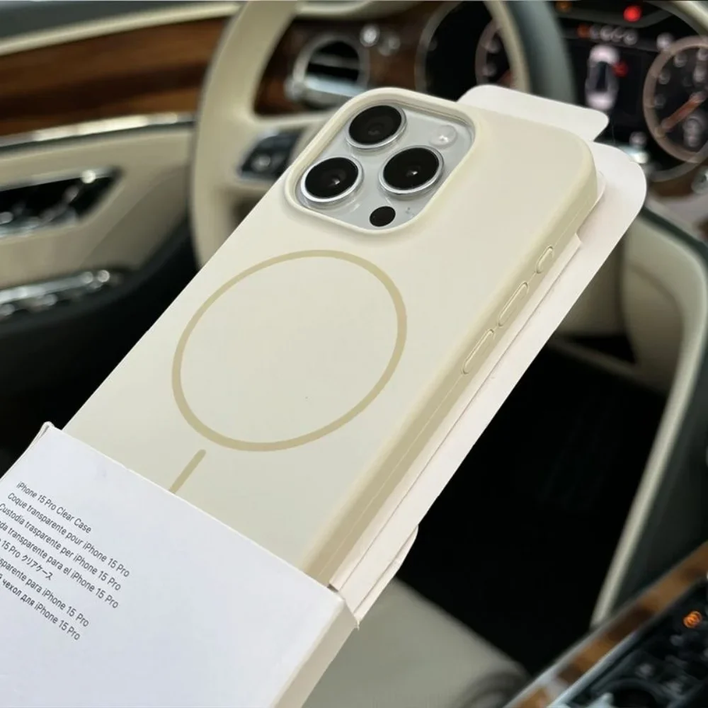 حافظة سيليكون سائلة فاخرة لهاتف آيفون 16E 16 15 14 Plus 13 12 Pro Max 11 لشحن Magsafe اللاسلكي المغناطيسي المقاوم للصدمات كابا