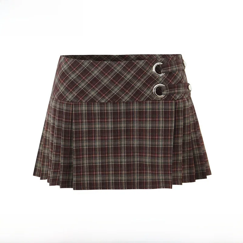 

Модная клетчатая юбка миди с высокой талией А-силуэта для женщин, зимняя новинка, в студенческом стиле, стройнящая, из полиэфирного волокна