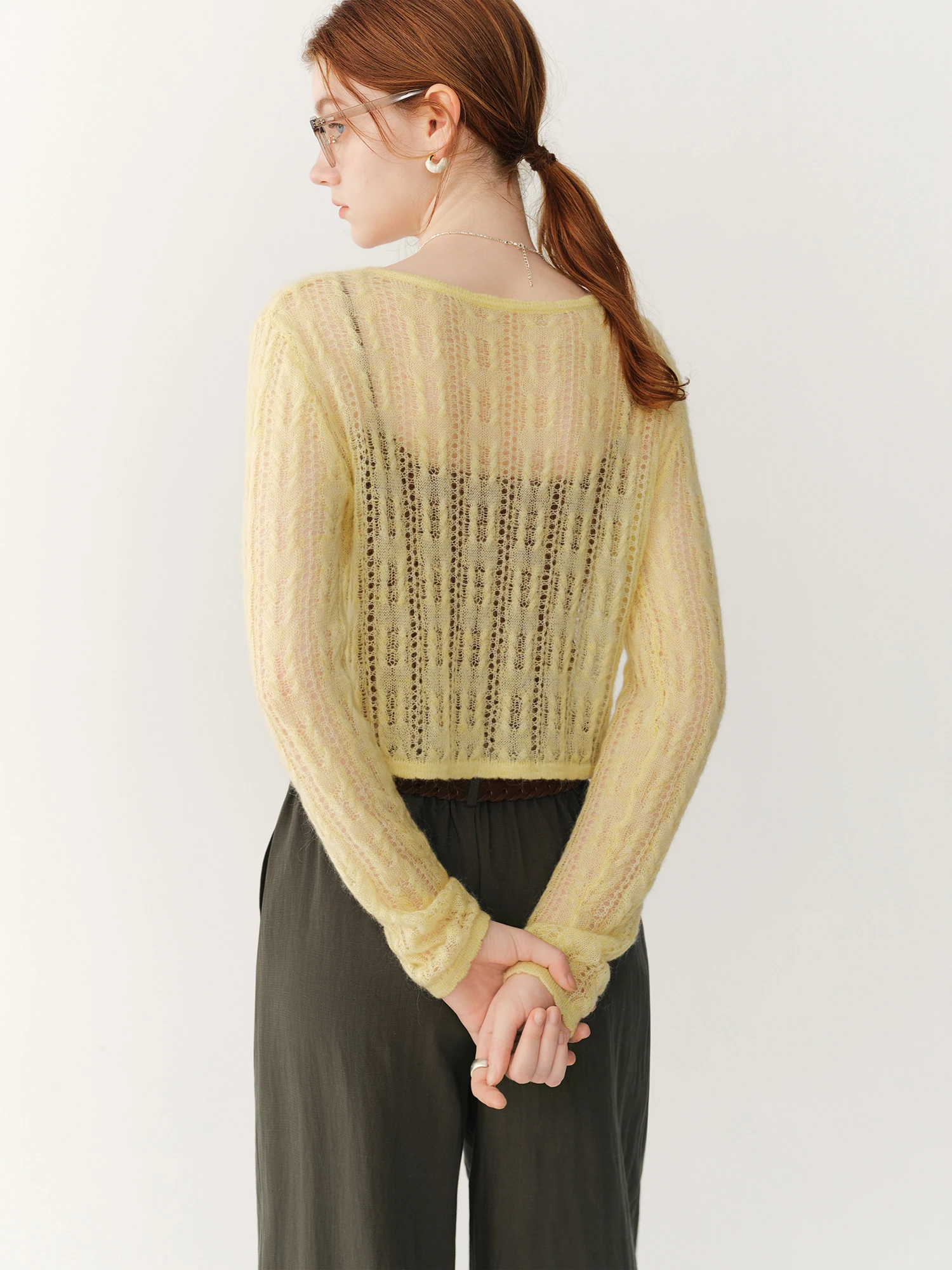 FSLE 2026 Fall New V‑Neck Holl - Sleeved Cable Kit ulasan dan harga