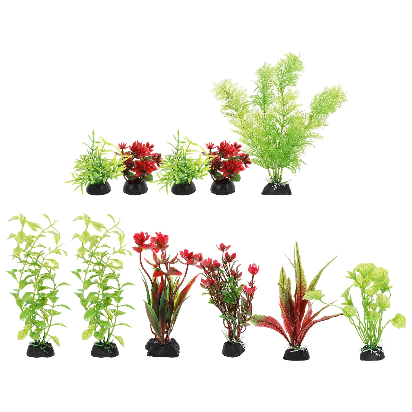 11 Pcs Fish Tank Green Plants Artificial Water Aquarium Aquatic Decoration Fake Seaweed Decorations