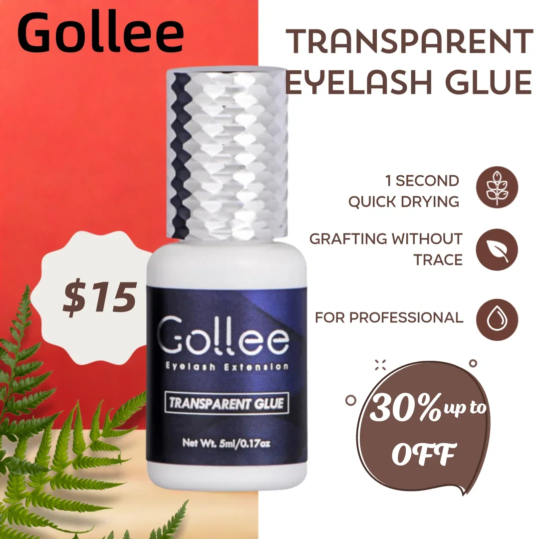 Gollee Clear Glue for Eyelash Eyebrow Customized Private Label High Quality Transparent Clear Waterproof Lash Extension Glue