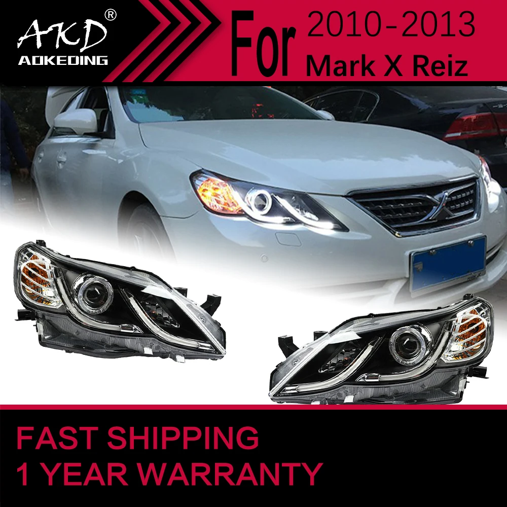 

Автомобильные фары для Toyota Mark X Reiz светодиодный, фары 2010-2013, передняя фара Drl, объектив проектора, автомобильные аксессуары