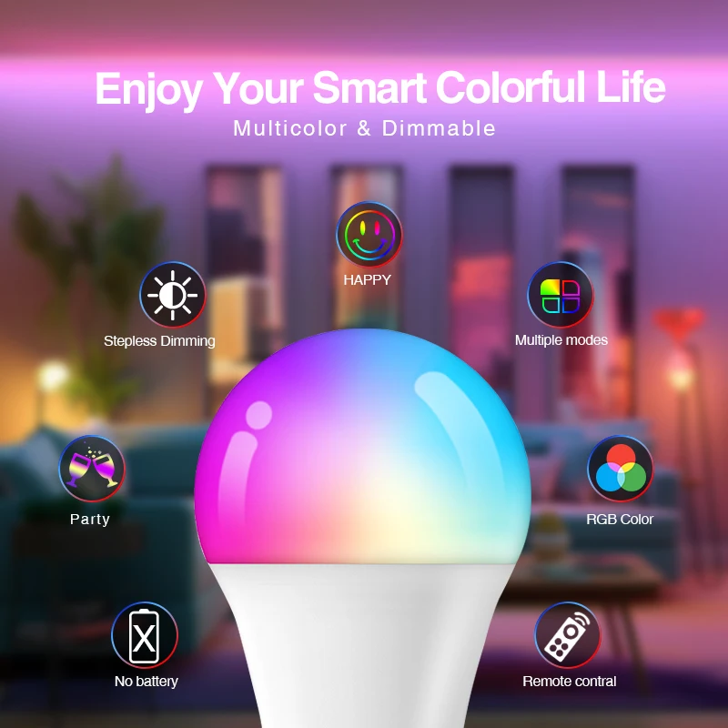 1-10 قطعة 16 ألوان تغيير ضوء E27 مفتاح التحكم عن بعد LED لمبة مصباح 220 فولت عكس الضوء RGB الأبيض تغيير ملون لغرفة النوم المنزلية