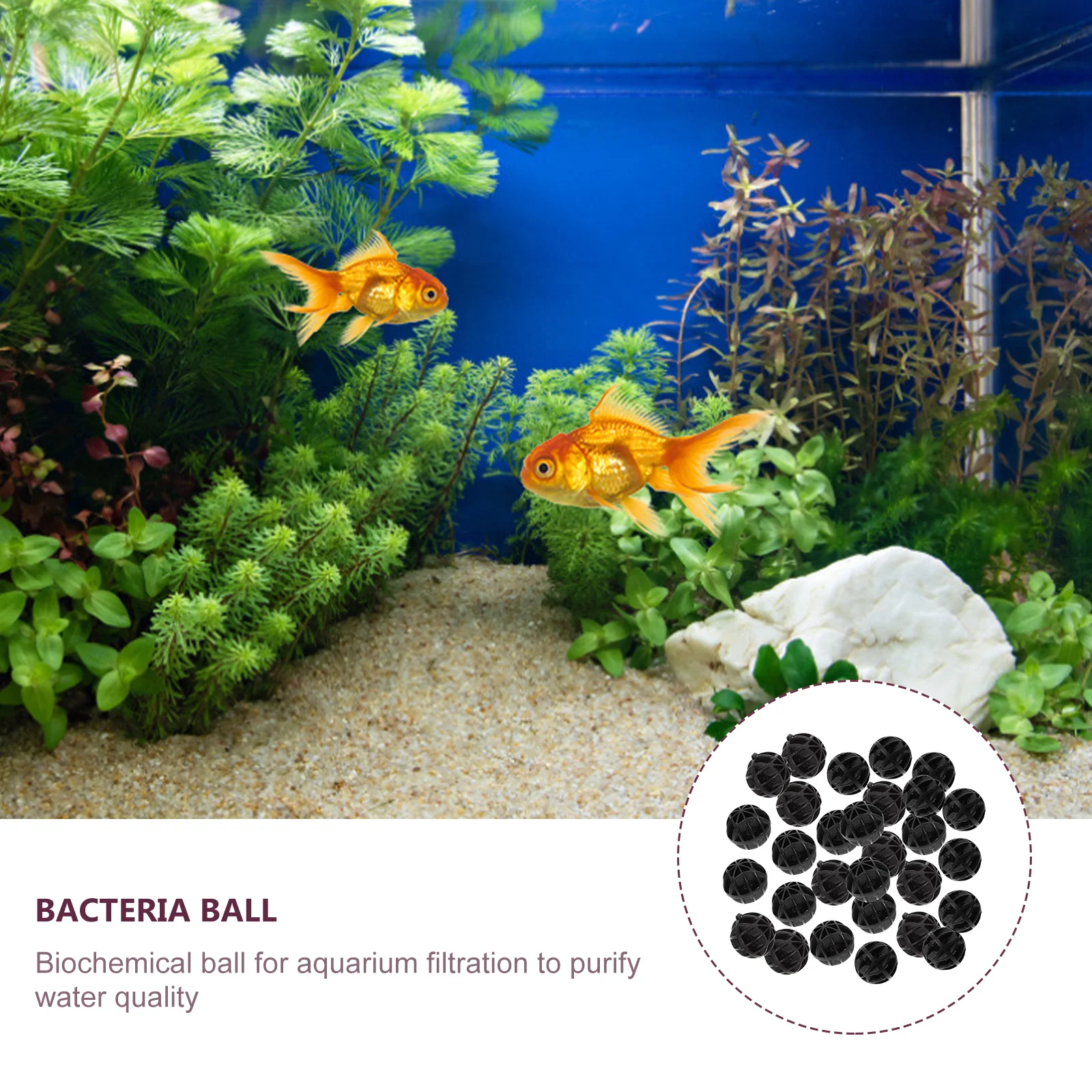 150Pcs Bio Balls Simple Filter Bio Balls Creative Aquarium Filter Bio Balls (Black)