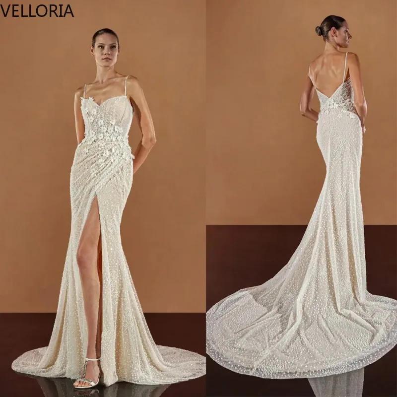 Elegant Evening Dress Women Sweetheart Neck Spaghetti Straps Sequins Gown Floor Length Party Dress Vestdos De Fiesta Customized