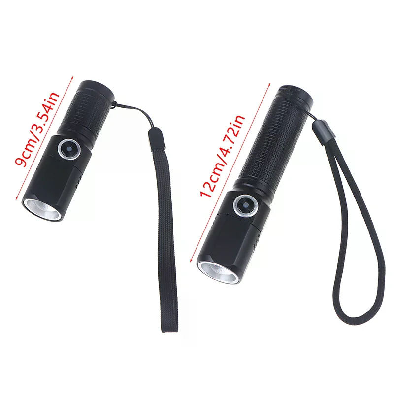 Bright P60 Portable Mini LED Flashlight USB Rechargeable Zoom Aluminum Alloy Pocket Flashlight For Outdoor Camping Fishing