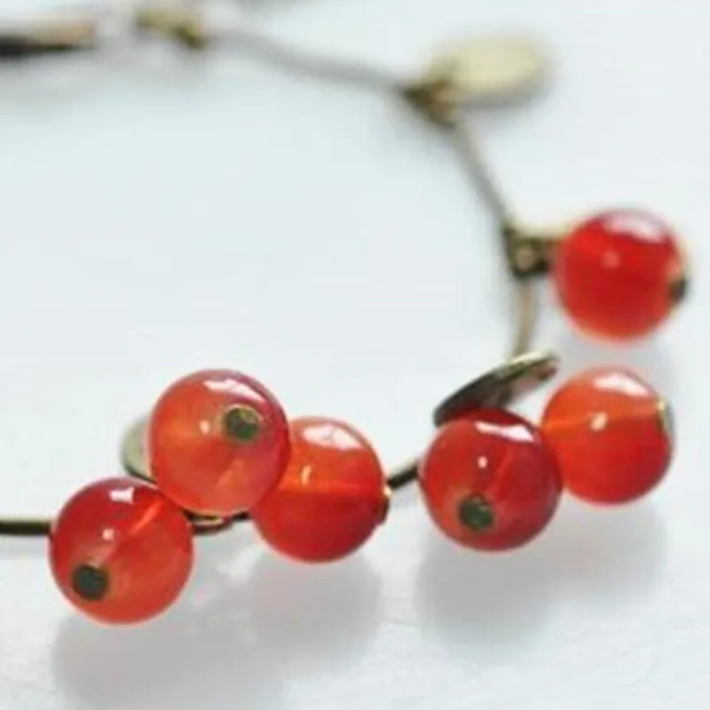 Vintage Sweet Cherry Bracelets HOT Sale Beaded Bangles Jewelry Fashion Crystal Bracelet Gifts Accessories Wholesale