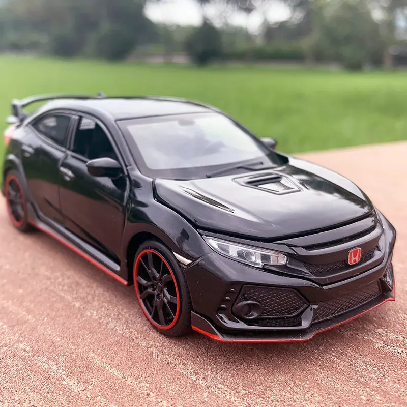 Модель автомобиля Honda CIVIC 10: 9 Diecast, металлическая модель автомобиля со звуком, коллекционные игрушки для детей, рождественский подарок, A109