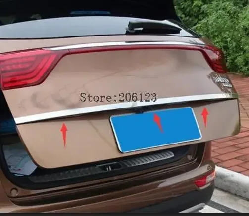For Kia Sportage QL 2017 2018 Chrome Rear Trunk Lid Tailgate Cover Trim Hatch Door Handle Molding Garnish Accent Strip Styling