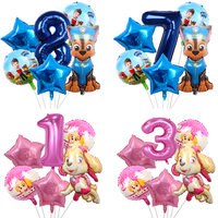 Paw Patrol Balloon Set Chase Skye Aluminum Film Digital Ballons Child Birthday Decoration Balloons Toys Boy Girl Party Supplies