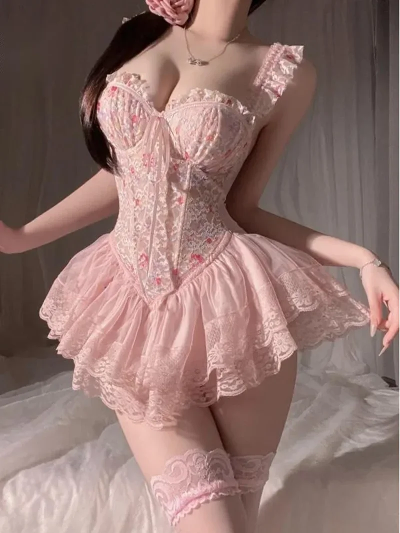 

Сексуальное женское платье Pure Desire с цветочным принтом и крашением, элегантное мини-платье на бретельках, 2025 г., новые модные корейские женские топы CX0V
