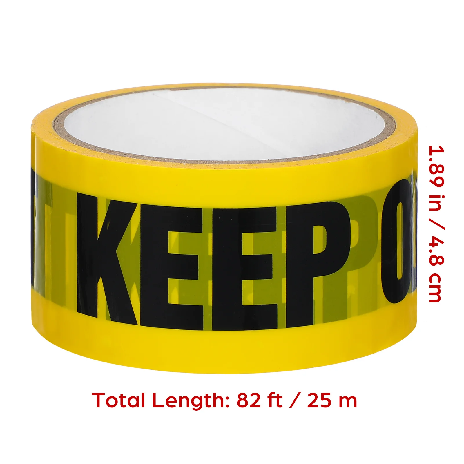 1 لفة شريط تحذيري أصفر شديد التحمل لحواجز عمل الطرق البناء، لفة شريط لاصق مقاومة للانزلاق #4