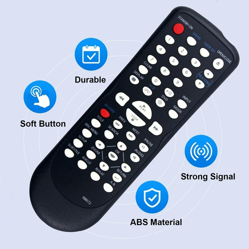 NB672 NB672UD Plastic Remote For Magnavox DVD VCR Combo Player DV225MG9 A DV225MG9C DV225MG9B DV226MG9 DV225MG9F7