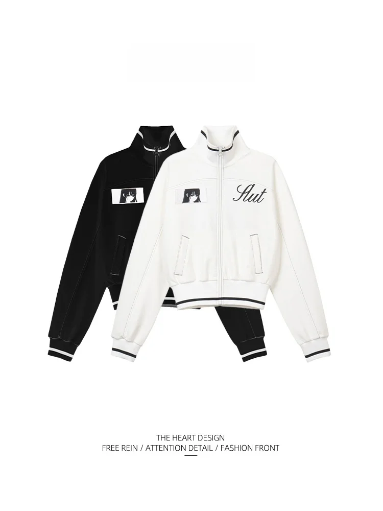 

Spor ort Svel Jaet for Women in Red And White Stripes Long Sve Spicy Girl American Sle Street Design Outerwear