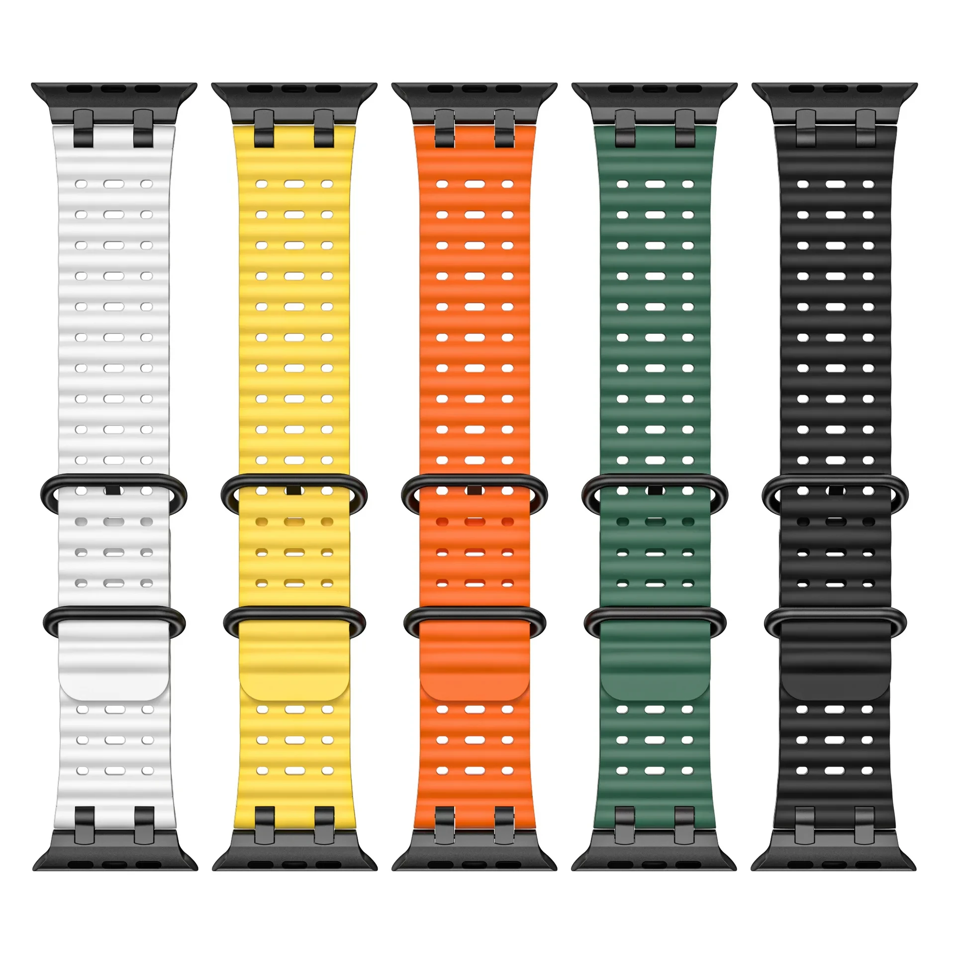 Sport Silicone Strap For Apple Watch Ultra 2 1 49mm 10 46mm Soft Men Band For iWatch Series 9 8 7 6 5 4 SE 45mm 44mm Correa Band