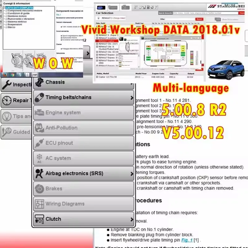 Wurth WOW V5.00.12 5.00.8 R2 Multilingual Diagnostic Tool Software, ATRIS StaKis Vivid Workshop Data 2018.01V