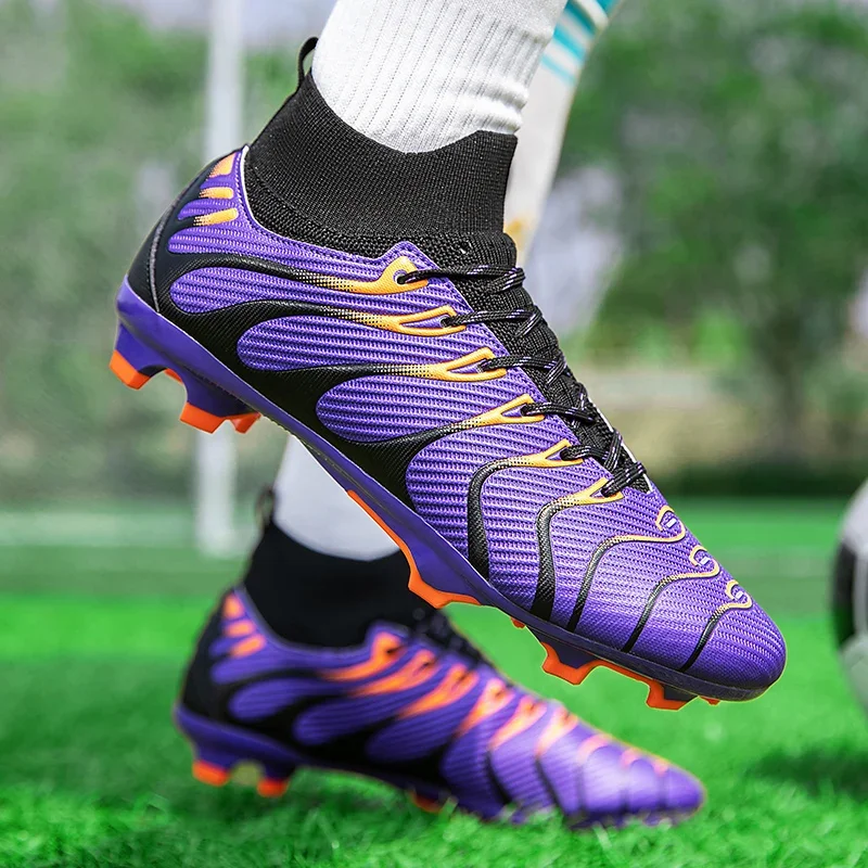 Männer Fußball Schuhe Sport FG/TF Outdoor Fußball Stiefel Training Jungen Spiel Rutschfeste Lange Spikes Stollen Indoor Futsal komfortable – Detail 13