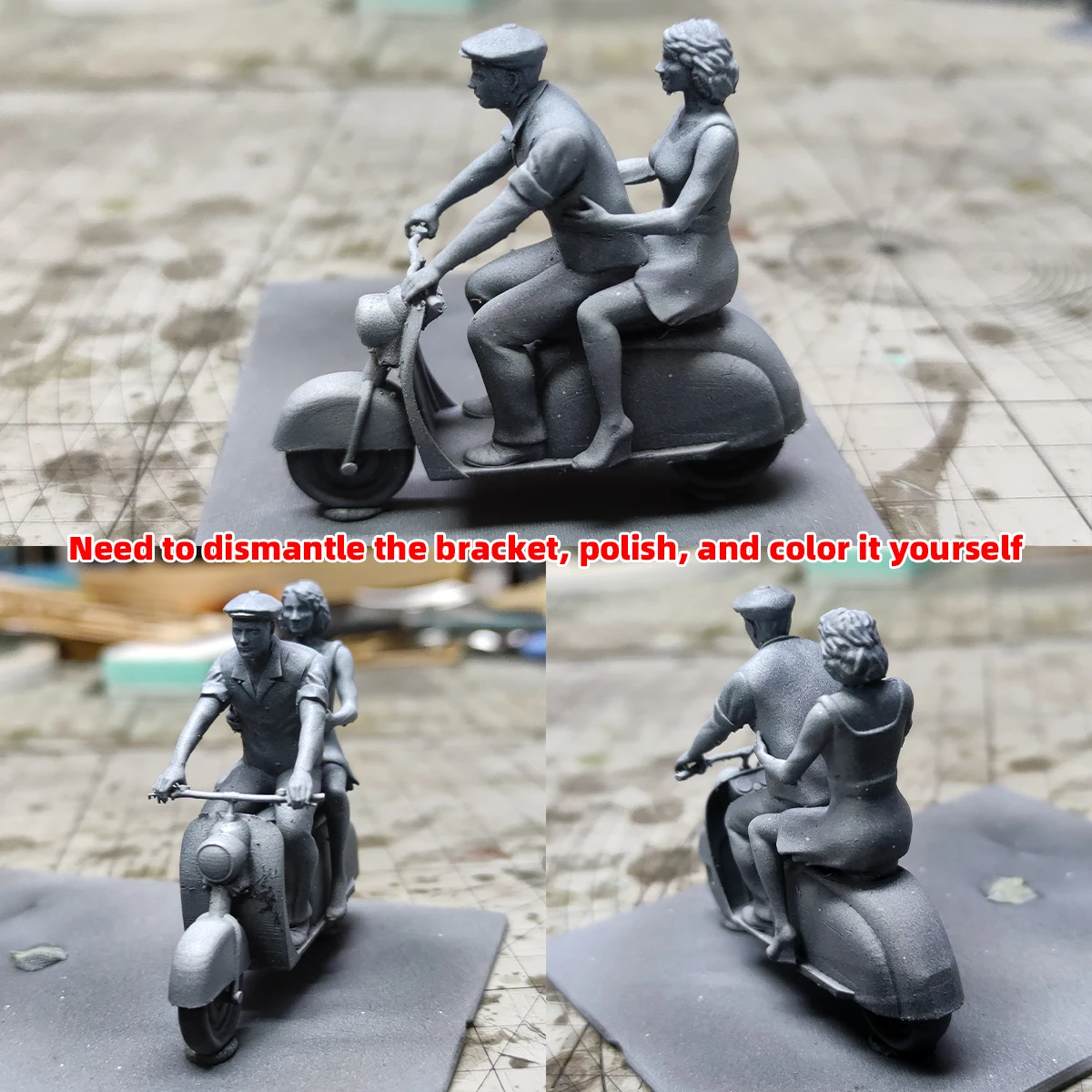 Maßstabsgetreue Miniatur-Modellbausätze Figuren Diorama Moderne Urbane Zivilisten-Frauen Fahrrad-Set 1/35 1/43 1/48 1/64 1/72 1/87 HO – Detail 5