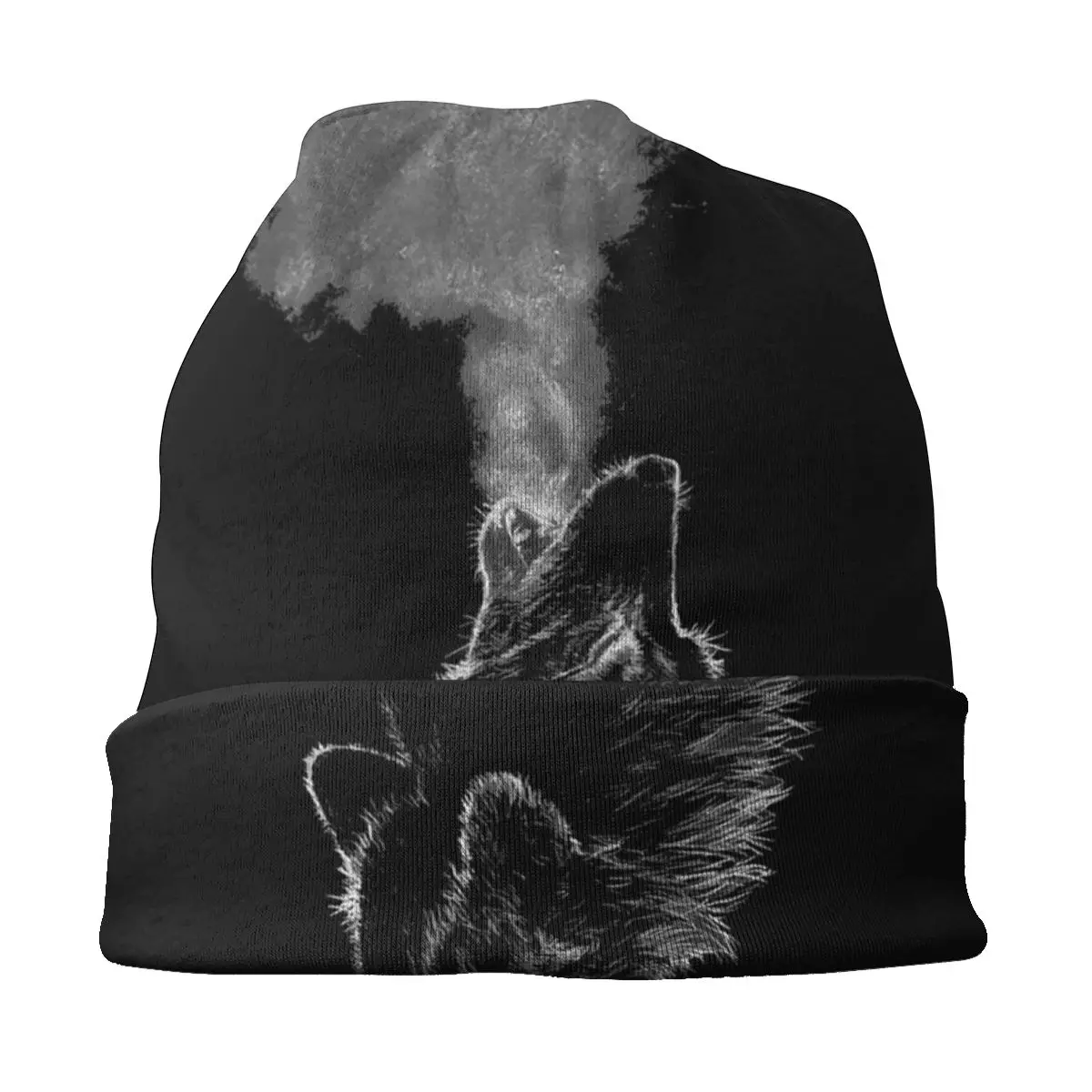 Black 3D Wolf Beanie Bonnet Knitting Hats Men Women Hip Hop Unisex Animal Warm Winter Skullies Beanies Cap for Ski