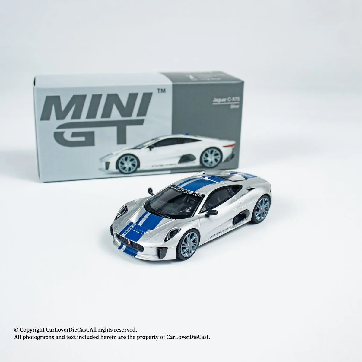 

MINIGT 1:64 Jaguar C-X75 Silver 960 Micro-sized Alloy Die-Cast Car Model Collection Decoration Piece