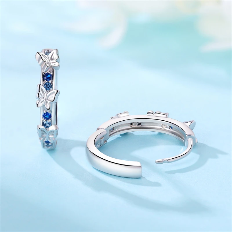Dragonfly Butterfly Hoop Earrings For Women 925 Sterling Silver Earrings Silver Fashion Jewelry For Party Wedding Engagemen Gift