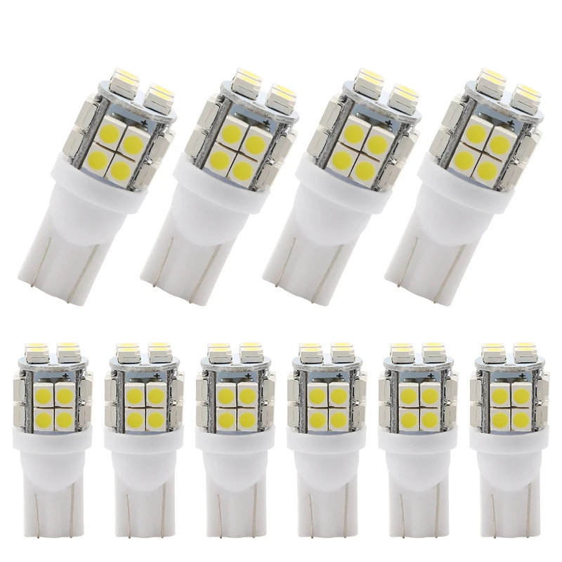 10/30/50 PCS Super Bright T10 W5W LED Bulbs 12V 20SMD 7000K White Car Interior Dome Door Trunk License Plate Wedge Side Lights