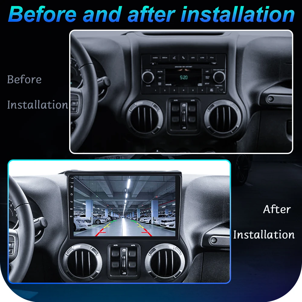 Android 16 Carplay Auto Car Radio For Jeep Wrangler 3 JK 2011-2018 GPS Multimedia Player Autoradio Navi Stereo 4G+WIFI DSP 2 Din