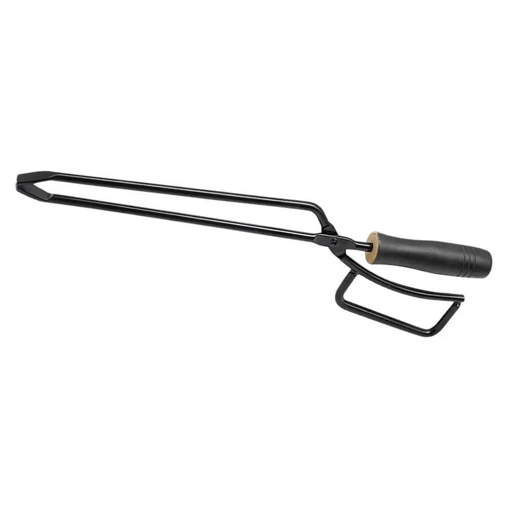 

Длинные щипцы для камина H le, прочный материал из железа и дерева, легко чистящиеся инструменты для барбекю, зажим для угля на открытом воздухе, прочная ручка, достаточный