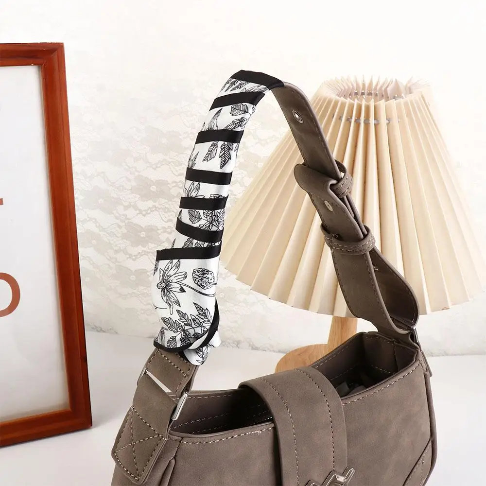 Hairbands Headscarf 한국 스타일 스카프 달콤한 목 스카프 새틴 실크 스카프 헤어 밴드 여성 헤어 리본 꽃 프린트 스카프