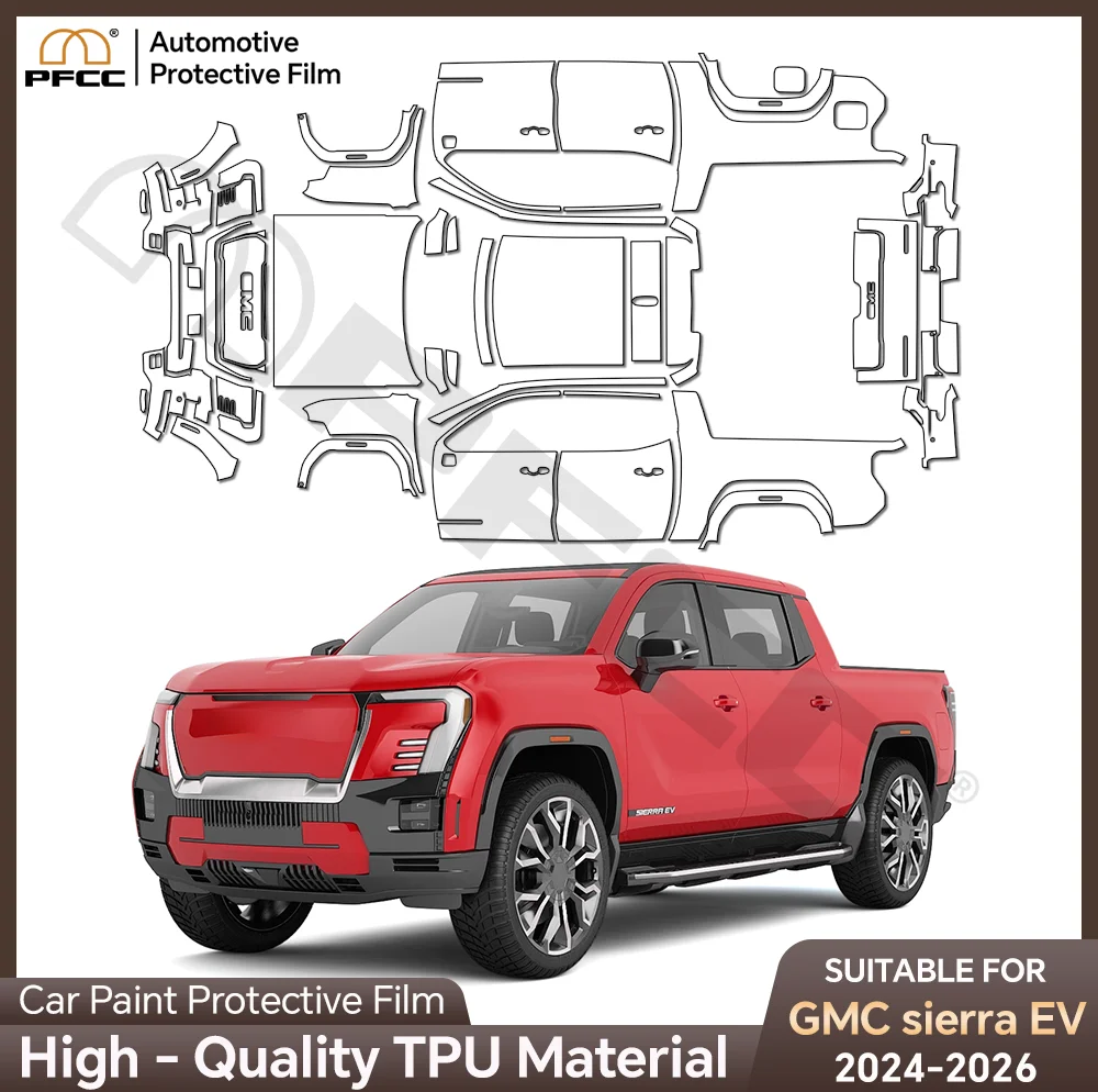 

TPU For GMC sierra EV 2024-2026 Paint Protection Film Pre-cut PPF Car Body Anti-Scratch Clear Bra Resistant Repairable Invisible