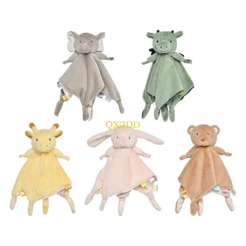 qx2d-幼児睡眠補助ぬいぐるみなだめるブランケット柔らかい生地動物パターン