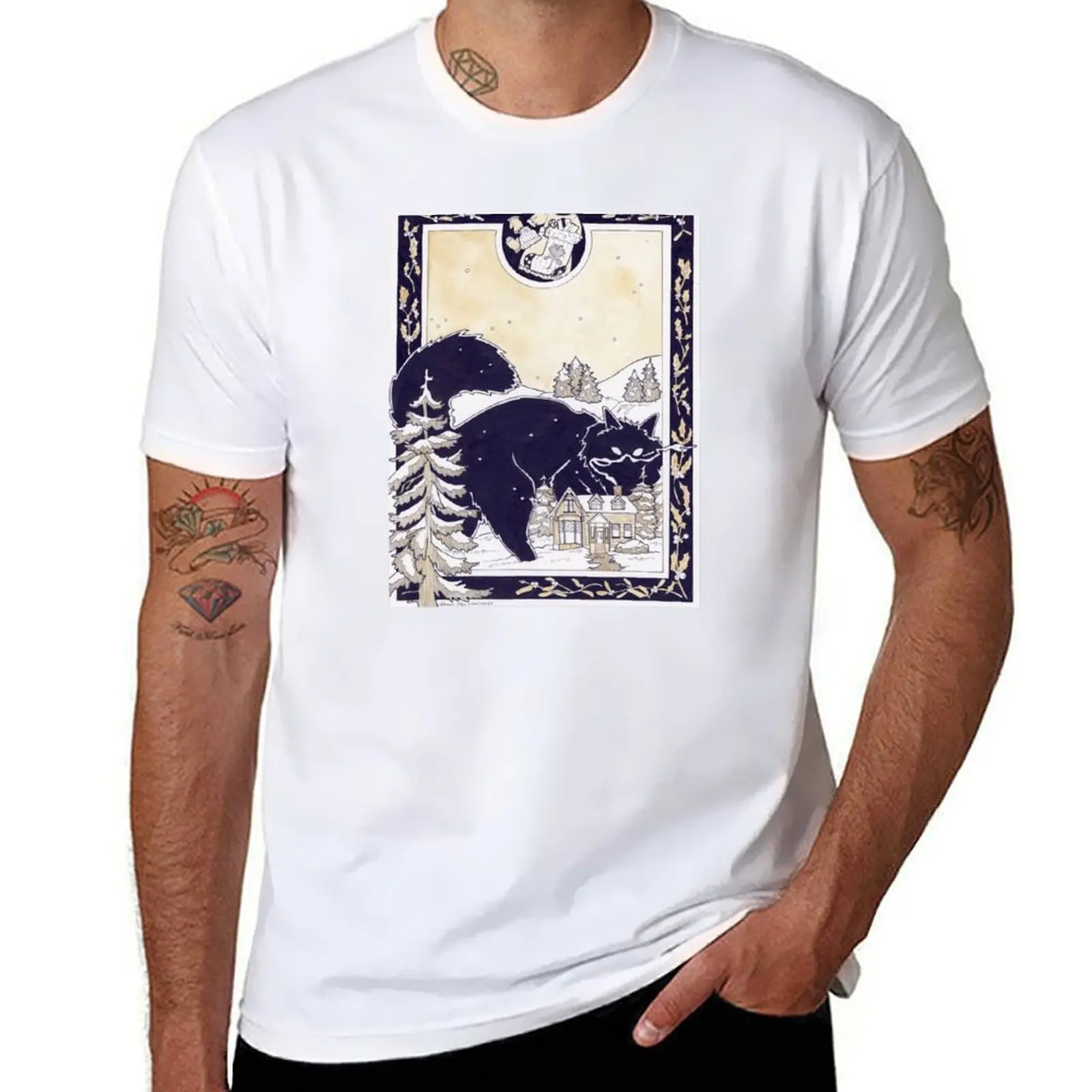 

Yule Cat T-Shirt t shirts for man graphic vintage man t shirt designer T-Shirt