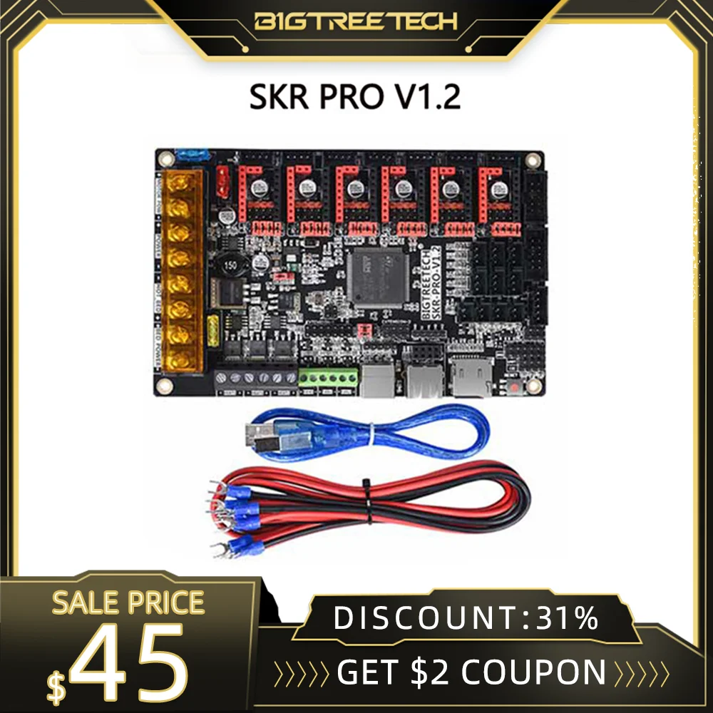 

BIGTREETECH SKR PRO V1.2 32bit MotherBoard 3D Printer Parts TMC2208 TMC2209 TMC2130 SPI MKS GEN L RAMPS 1.4 SKR V1.4 Skr2 Kossel