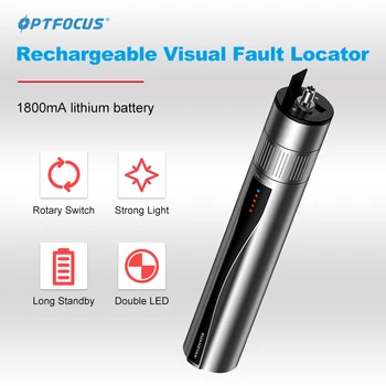 OPTFCUS localisateur visuel de défauts stylo testeur de Fiber optique Rechargeable 30mW FC SC ST batterie au Lithium câble de Fiber optique stylo de Test Laser