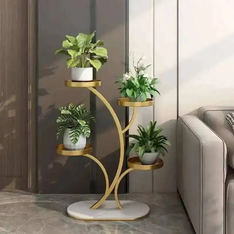 Flower Rack Room Living Balcony Aesthetics Minimalist Trendy Light Luxury Plant Display Shelf Designer Muebles Home Furniture