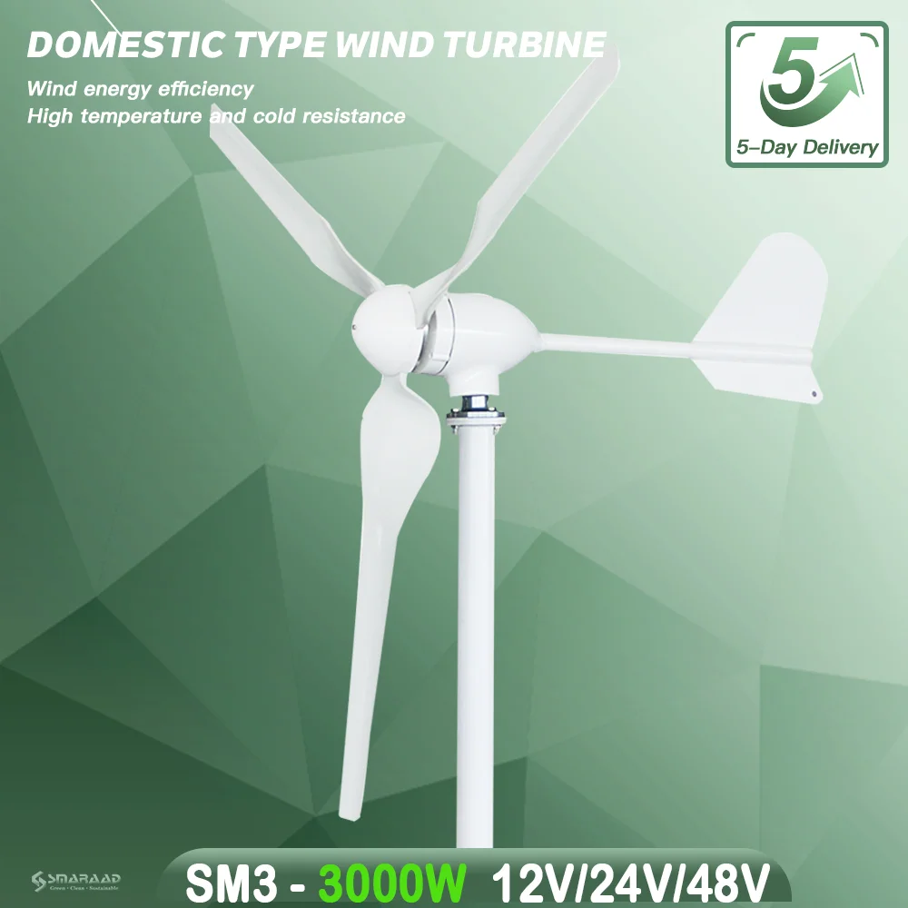 Newly Upgraded 3000W Horizontal Turbine 12V/24V/48V Low Noise Fast Delivery In Poland