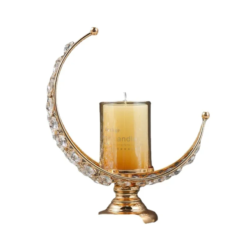 Home Candlelight Dinner Table Moon Candlestick Light Luxury Retro Aromatherapy Candlestick Decoration