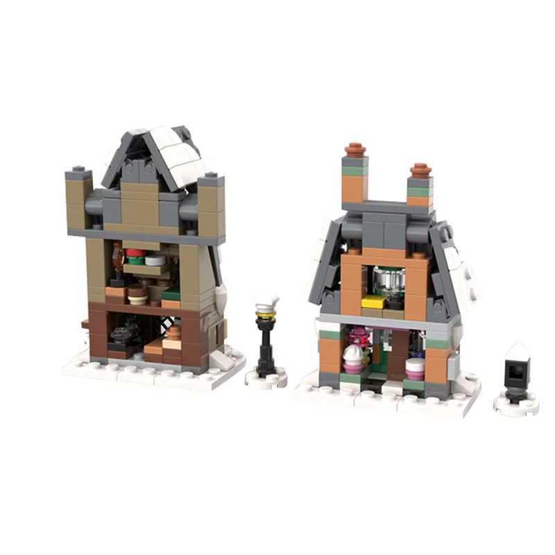 MOC-113716 Building Blocks Magic Movie House Building Model Small particle Street View building blocks Set Gift