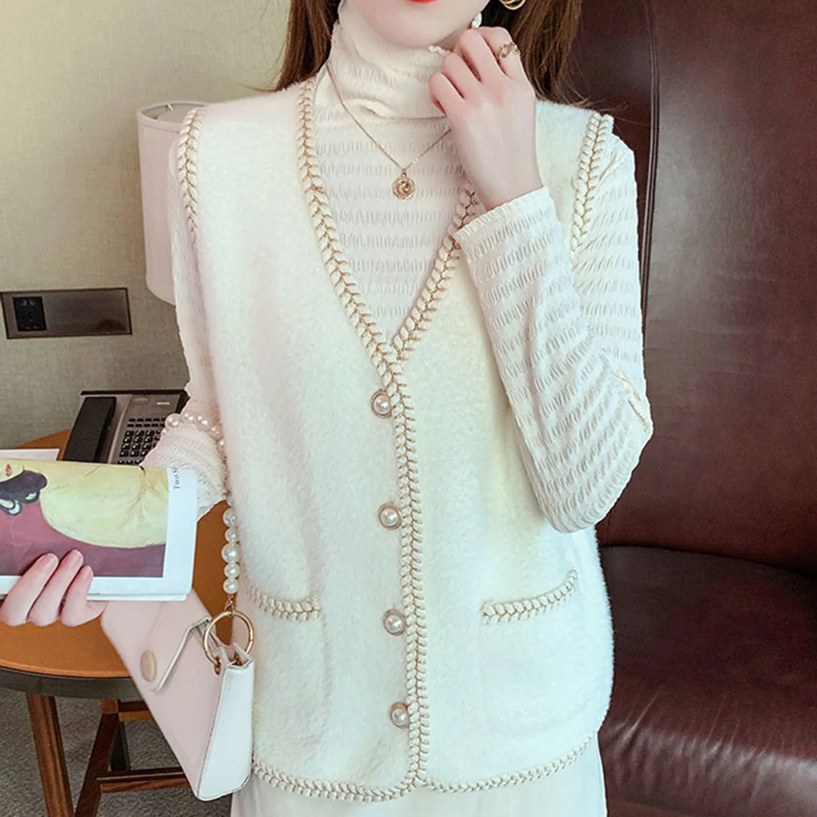 

Женский Элегантный жилет в стиле ретро, элегантный Свободный Повседневный жилет в стиле пэчворк с V-образным вырезом, женская одежда без рукавов