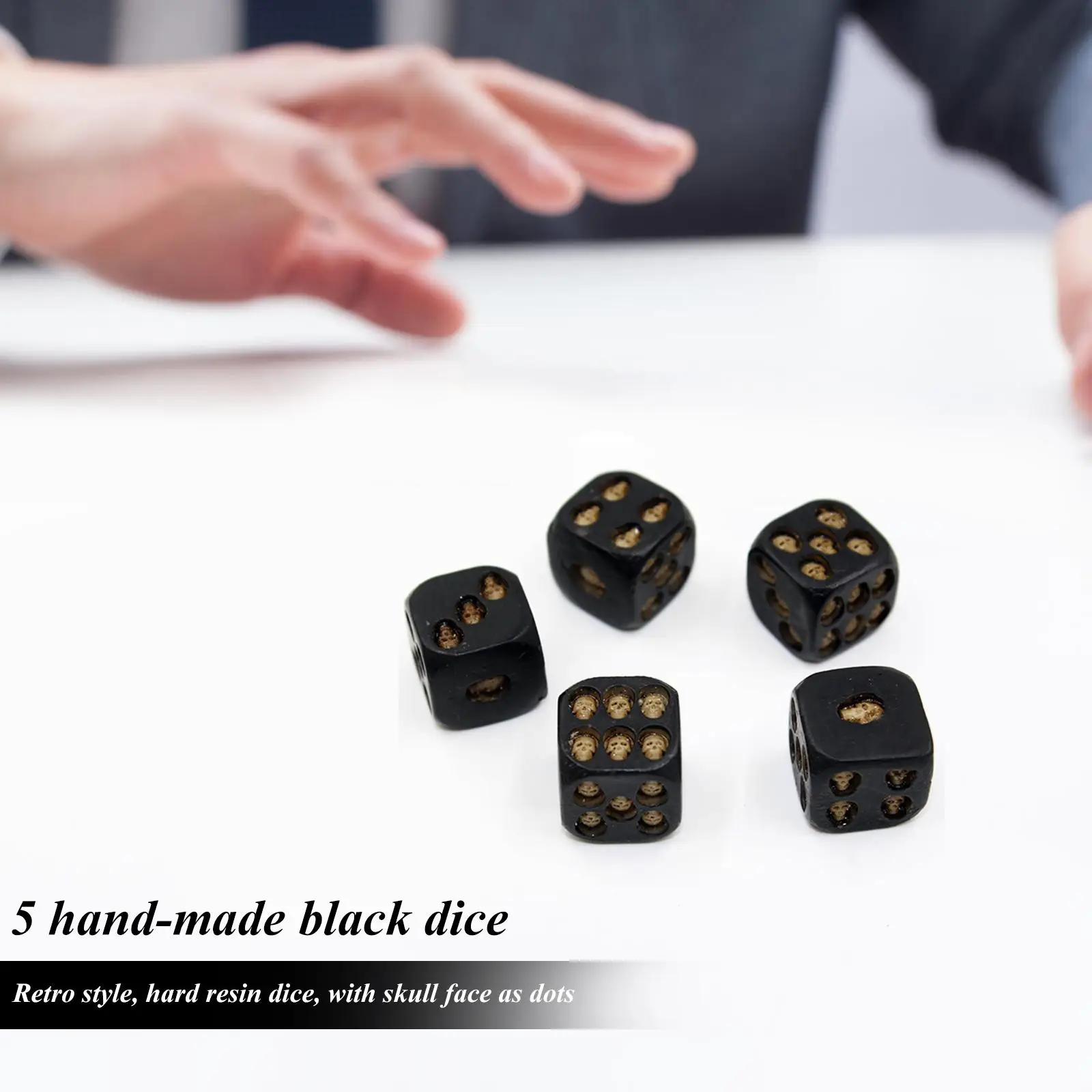 

Ручная работа, 5 шт., кости с черепом на Хэллоуин, готический стиль, 3D кости со скелетом, игровые кости, винтажные кости, украшение стола для баров для вечеринок