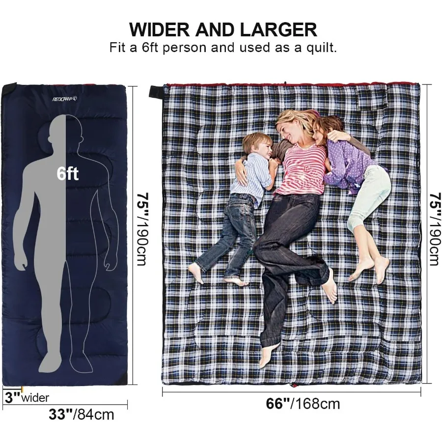 حقيبة نوم من القطن الفانيلا للتخييم وحقيبة الظهر للبالغين أكياس نوم مغلف للطقس البارد مع حشوة 2 3 4 6 رطل للخارجية