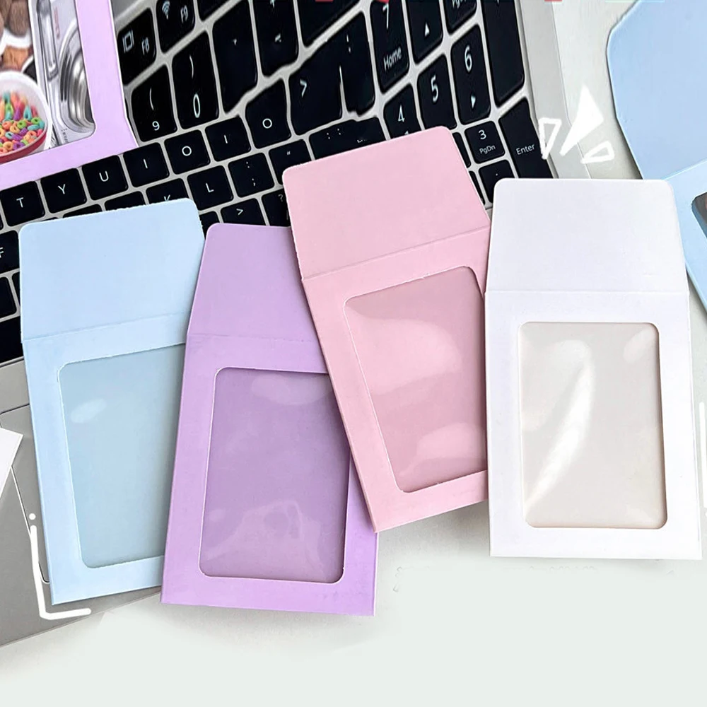 10pcs/pack Candy Color Envelope Card Sleeve InsIdol Photo Card Holder InsToploader Protective Bag Cards Packaging Bag