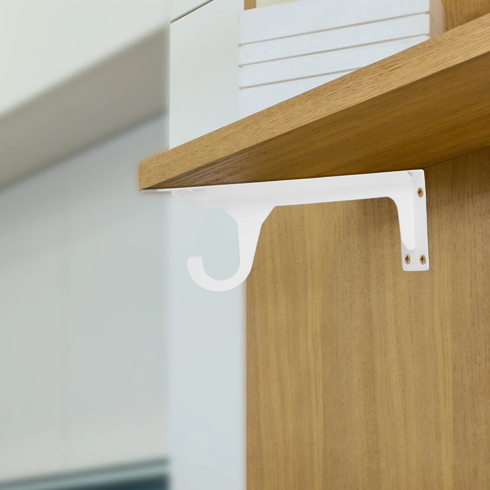 

2Pcs Metal Wardrobe Rod Brackets Heavy Duty Wall Mounted Closet Rail Holder Closet Rod Support Hanging Bracket